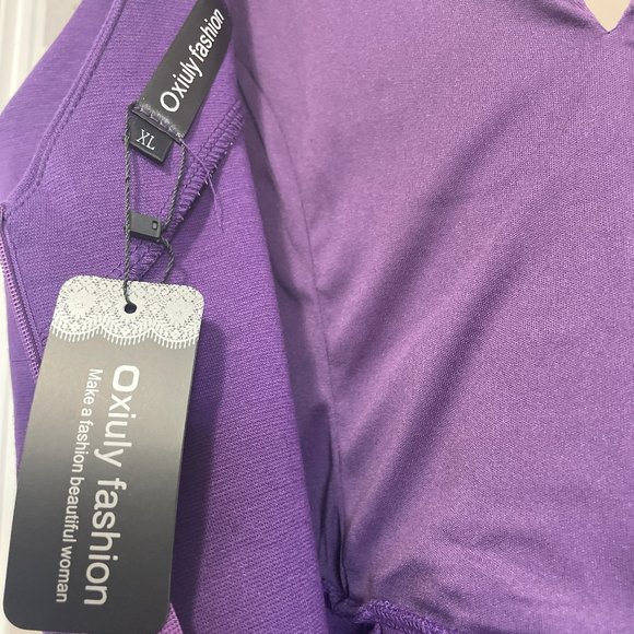 Oxiuly Purple Tulip Dress Size XL - Picture 4 of 6